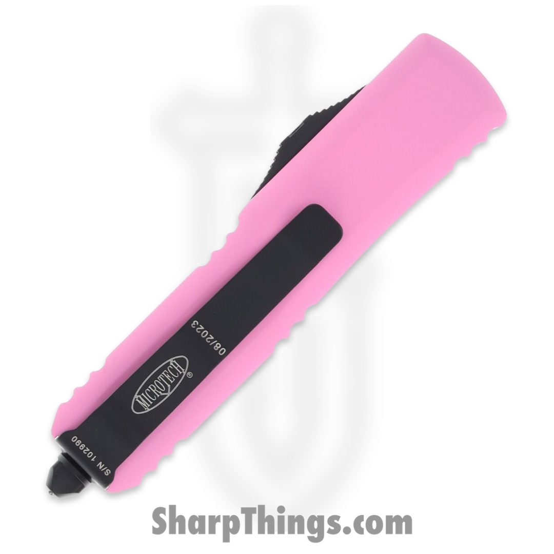 Microtech - 233-3BPK - UTX-85 T/E Full Serrated - OTF Auto - Cerakote Tanto - 6061-T6 Aluminum - Barbie Pink - Image 3