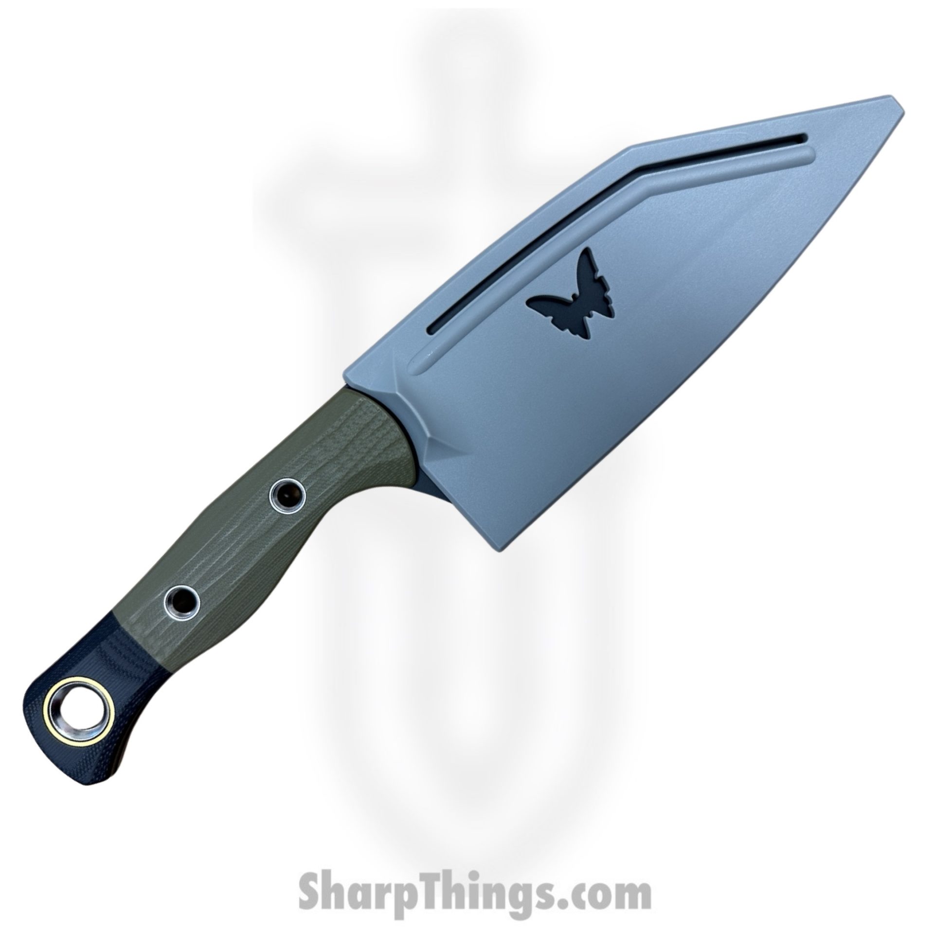 Benchmade - 4010BK-01 - Station Knife - Fixed Blade Knife - CPM-154 DLC Clip Point - G10 - OD Green, Black - Image 4
