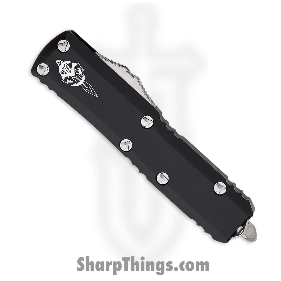 Microtech - 719W-10S - UTX-85 - OTF Auto - Stonewash Warhound - 6061-T6 Aluminum - Black - Image 3