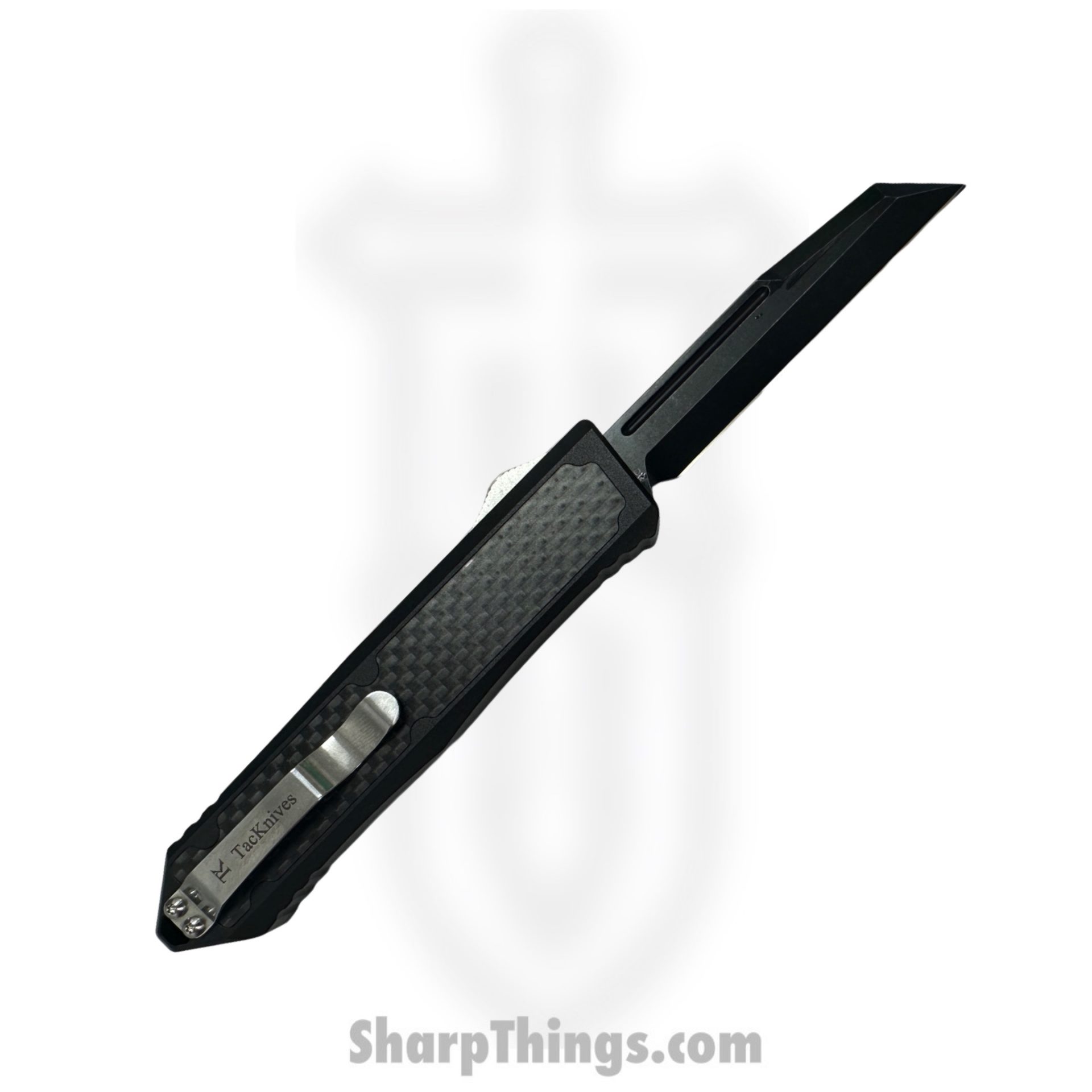 TakCom - BarracudaWDLC - Barracuda - OTF Auto - D2 DLC Wharncliffe - 6061 T6 w CF inlay - Black - Image 2