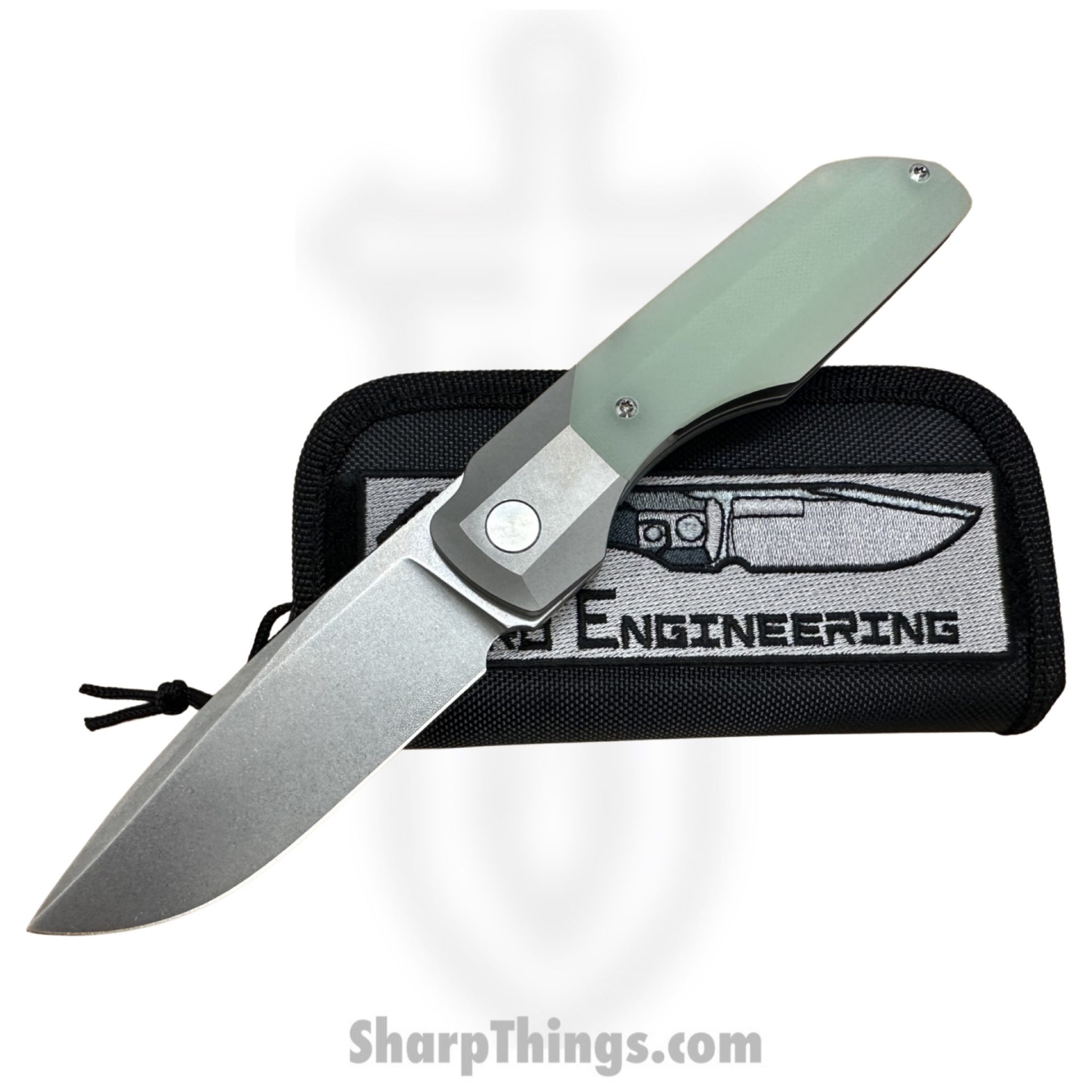 Vero Engineering - V-VSXL-SW-JD - Synapse XL - Folding Knife - Stonewash M390 Drop Point - G10 - Jade - Image 5