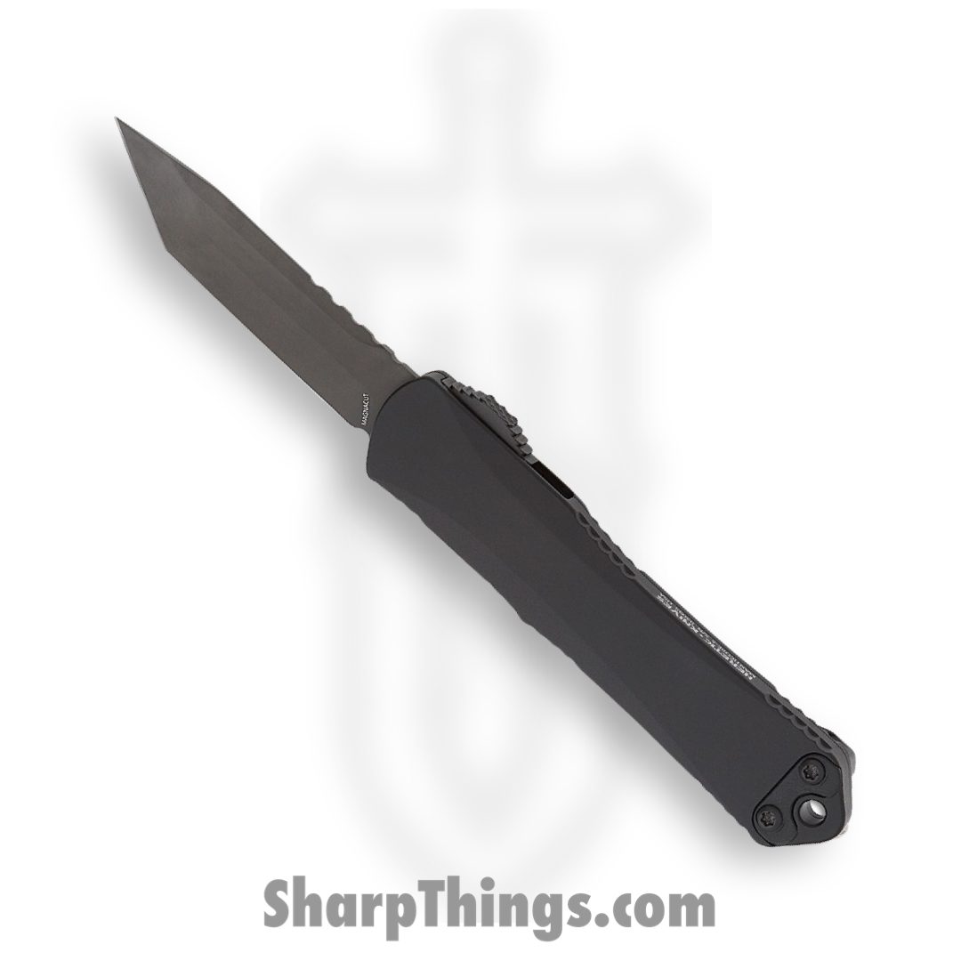 Heretic Knives - H023-6A-T - Manticore S - OTF Auto - Elmax Coated Tanto - Camo Carbon Fiber - Purple/Black