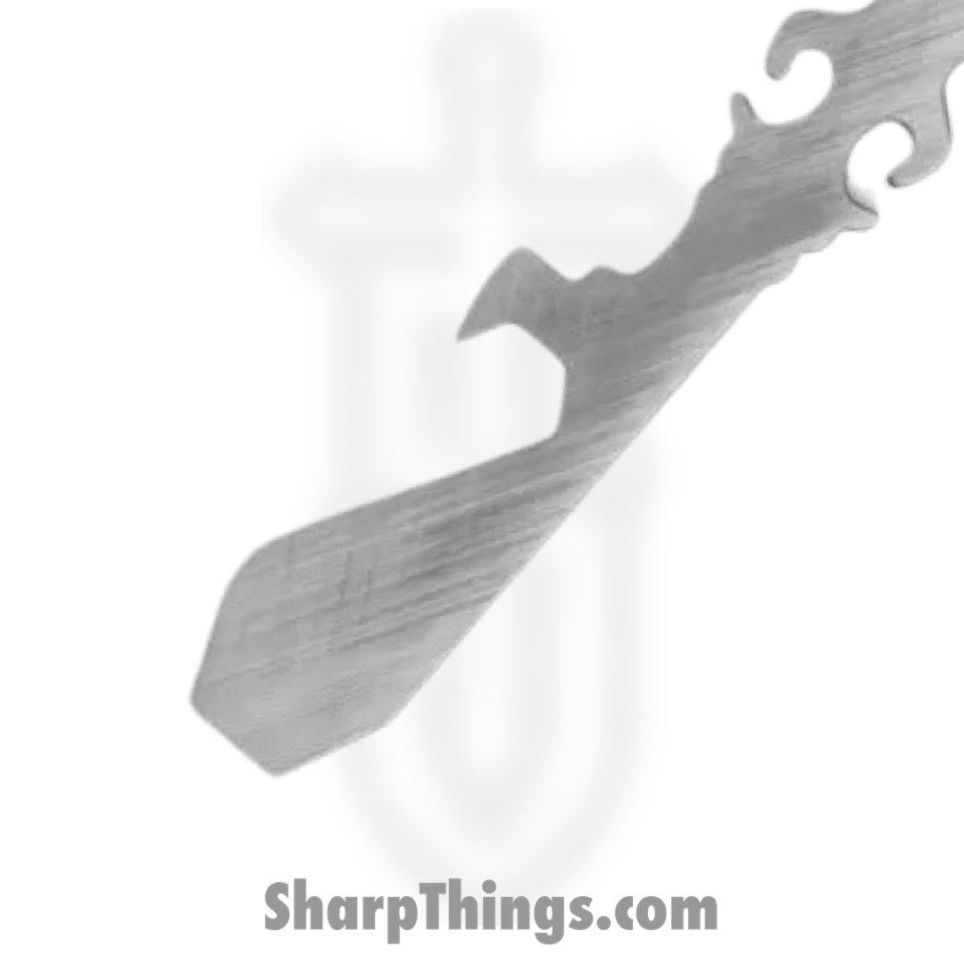 Chaves Knives - KEY/TL/NTI/CH - Skeleton Key Tool Prybar - Titanium Crosshatch - Natural - Image 4