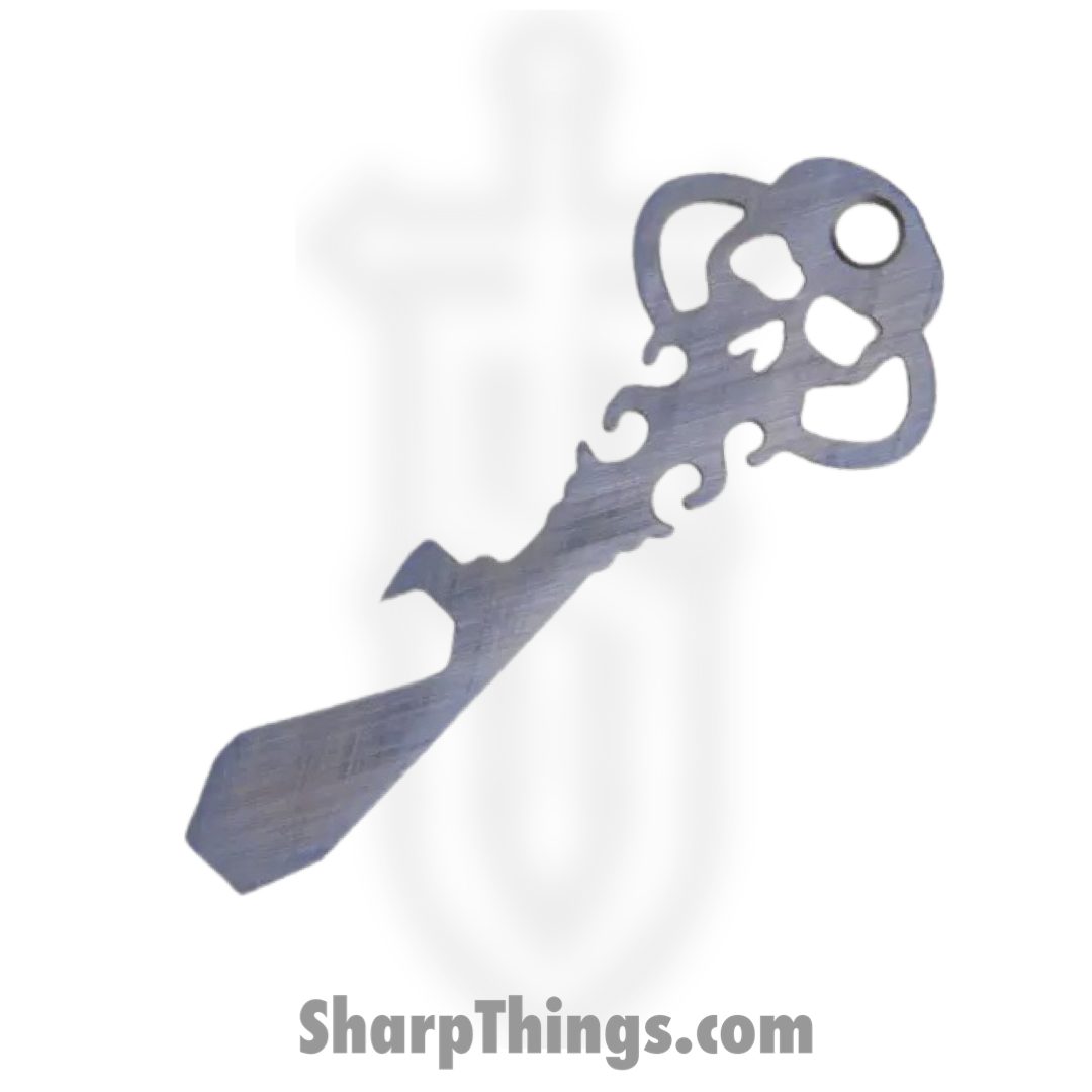 Chaves Knives - KEY/TL/LPTI/CH - Skeleton Key Tool Prybar - Titanium Crosshatch - Purple - Image 2