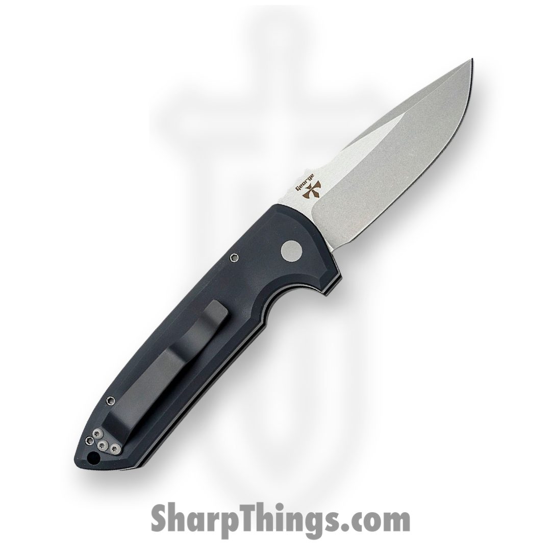 ProTech - LG305 - Rockeye Auto - Automatic Knife - CPM-S35VN Stonewash Drop Point - 6061-T6 Aluminum - Black - Image 2