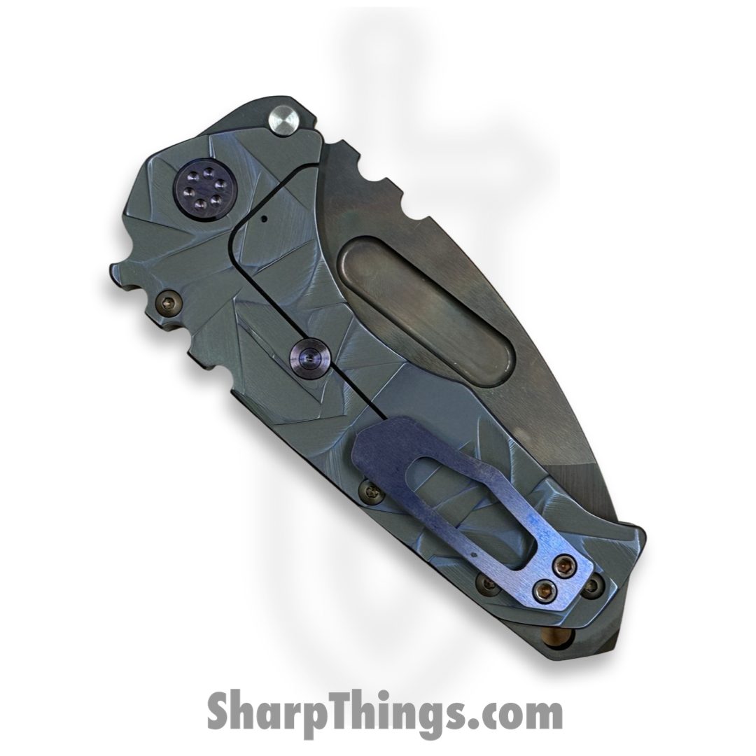Medford Knife and Tool - MK0124VT-02AN-T3C3-BP - Prae "T" - Folding Knife - S45VN Vulcan Tanto - Titanium - Violet Sculpted Stained Glass - Image 4