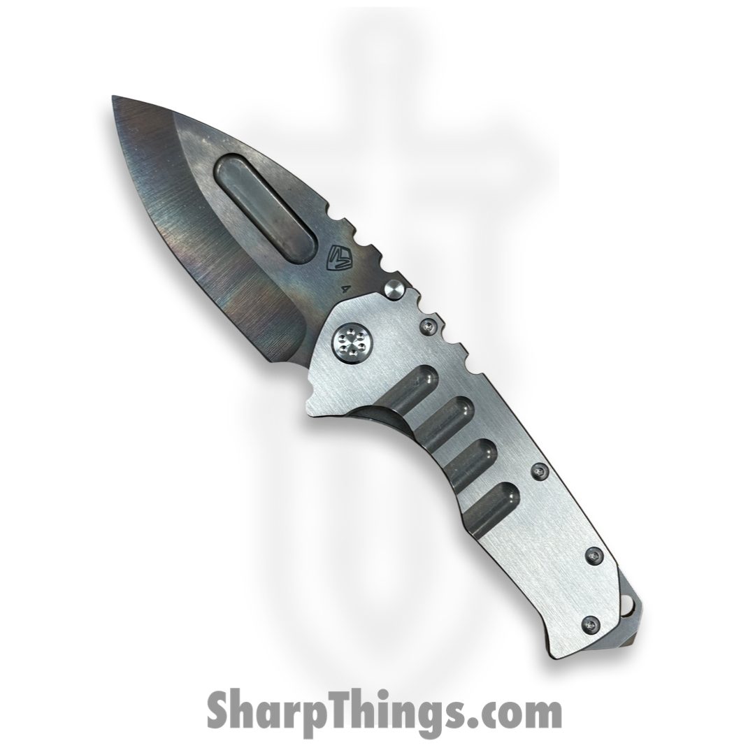 Medford Knife and Tool - MK0124VD-01TM-TSCF-BN - Prae "T" - Folding Knife - S45VN Vulcan Drop Point - Titanium - Silver