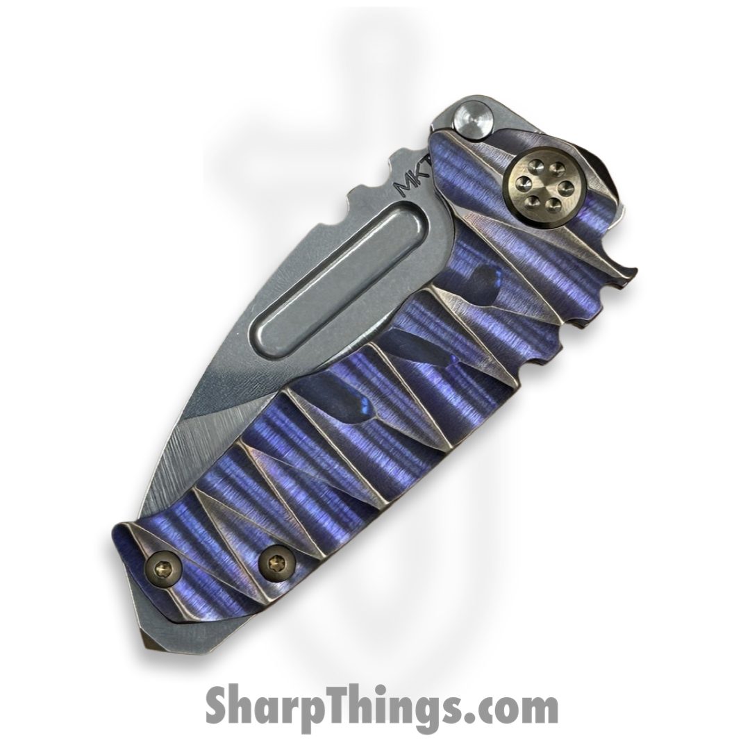 Medford Knife and Tool - MK0084TD-36A1-T1C1-BN - Micro "T" - Folding Knife - S45VN Tumbled Drop Point - Titanium - Bronze Violet Sculpted Lightning - Image 3