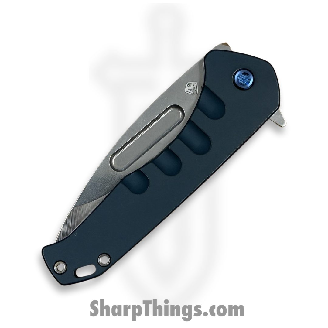 Medford Knife and Tool - MKFF2064TD-44TM-T2C2-Q4 - Praetorian Swift FL Flipper - Folding Knife - S45VN Tumbled Drop Point - Aluminum - Blue - Image 3