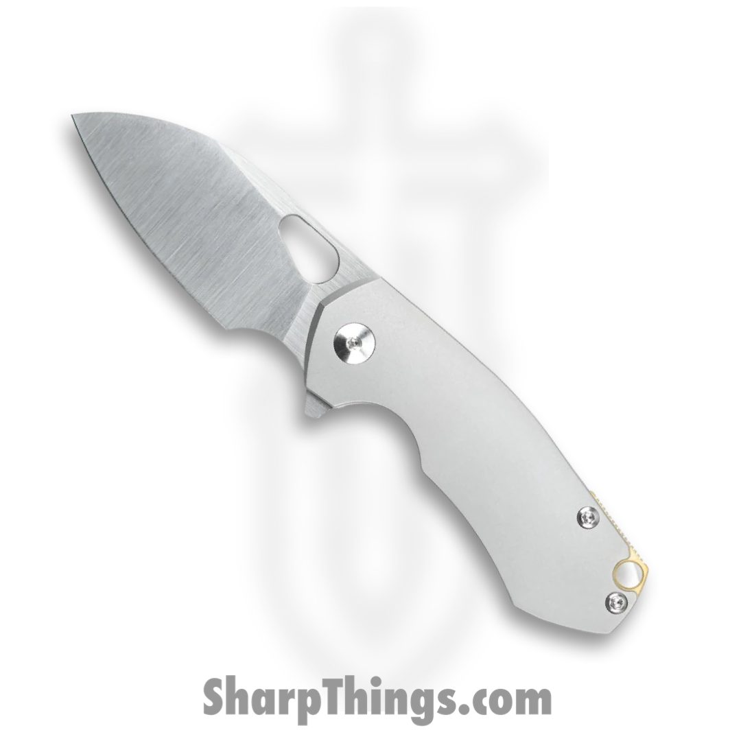 GiantMouse - RIV-TITANIUM - Ace Riv - Folding Knife - M390 Satin Drop Point - Titanium - Natural