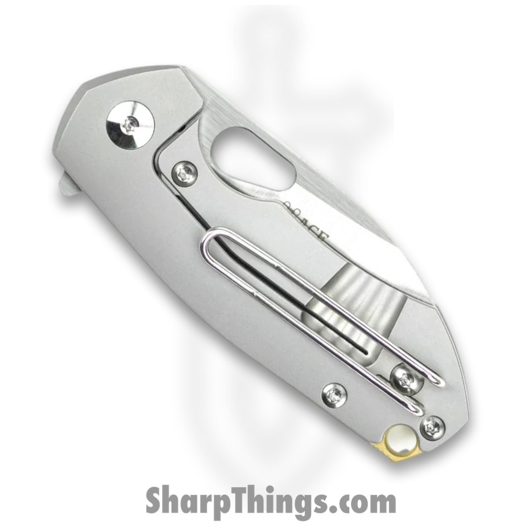 GiantMouse - RIV-TITANIUM - Ace Riv - Folding Knife - M390 Satin Drop Point - Titanium - Natural - Image 5