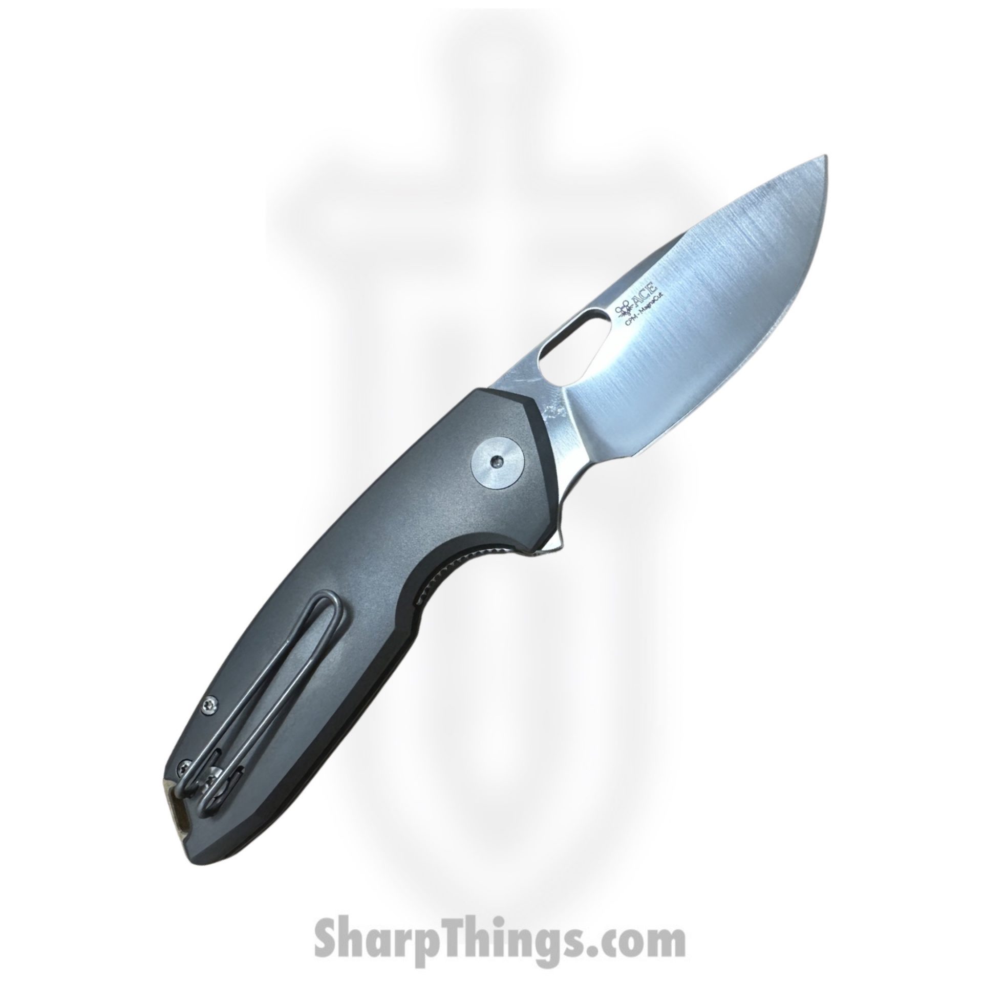 GiantMouse - TRIBECA-TITANIUM - Ace Tribeca - Folding Knife - Satin Magnacut Drop Point - Titanium - Grey - Image 2