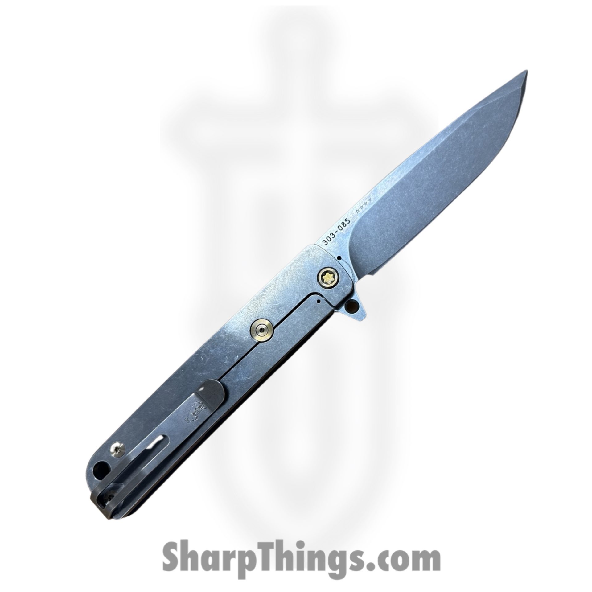 Medford Knife and Tool - MK2124TQ-44TM-T1C1-Q4 - M-48 - Folding Knife - S45VN Tumbled Magnus Edge Drop Point - Aluminum - Blue - Image 2