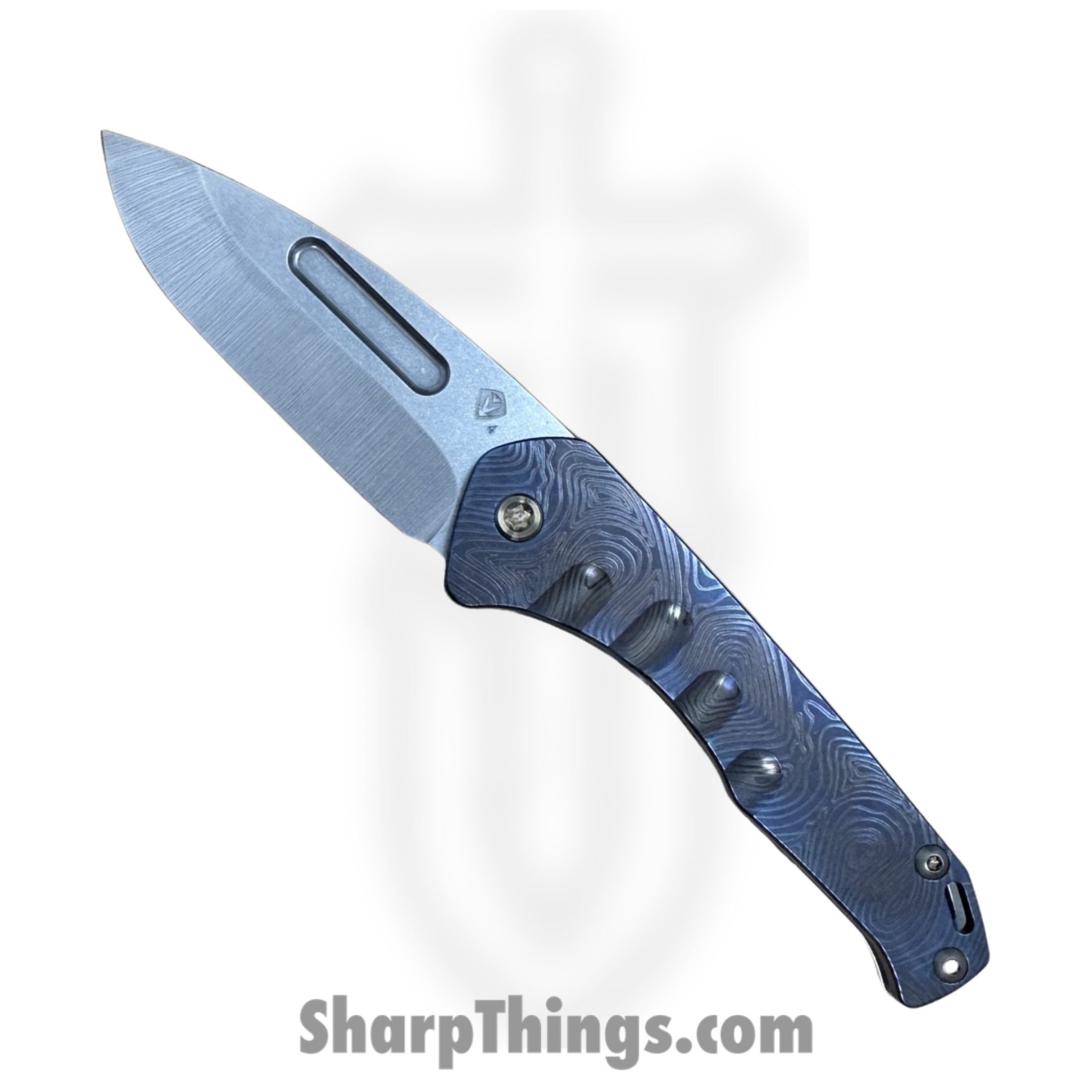 Medford Knife and Tool - MK2084TD-01TM-T1C1-Q4 - Praetorian Slim - Folding Knife - S45VN Tumbled Drop Point - Titanium - Tumbled Timascus