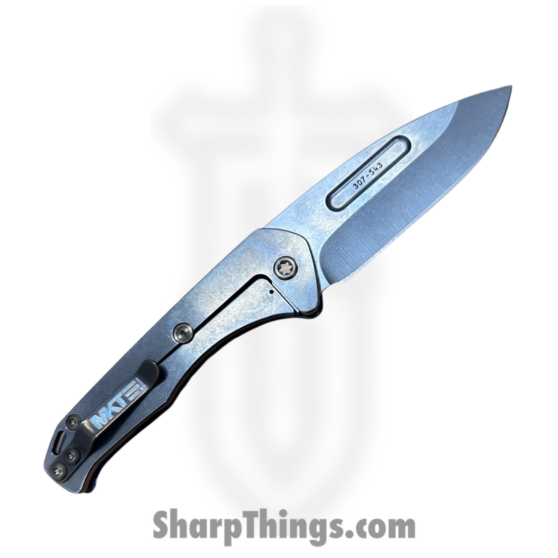 Medford Knife and Tool - MK2084TD-01TM-T1C1-Q4 - Praetorian Slim - Folding Knife - S45VN Tumbled Drop Point - Titanium - Tumbled Timascus - Image 2
