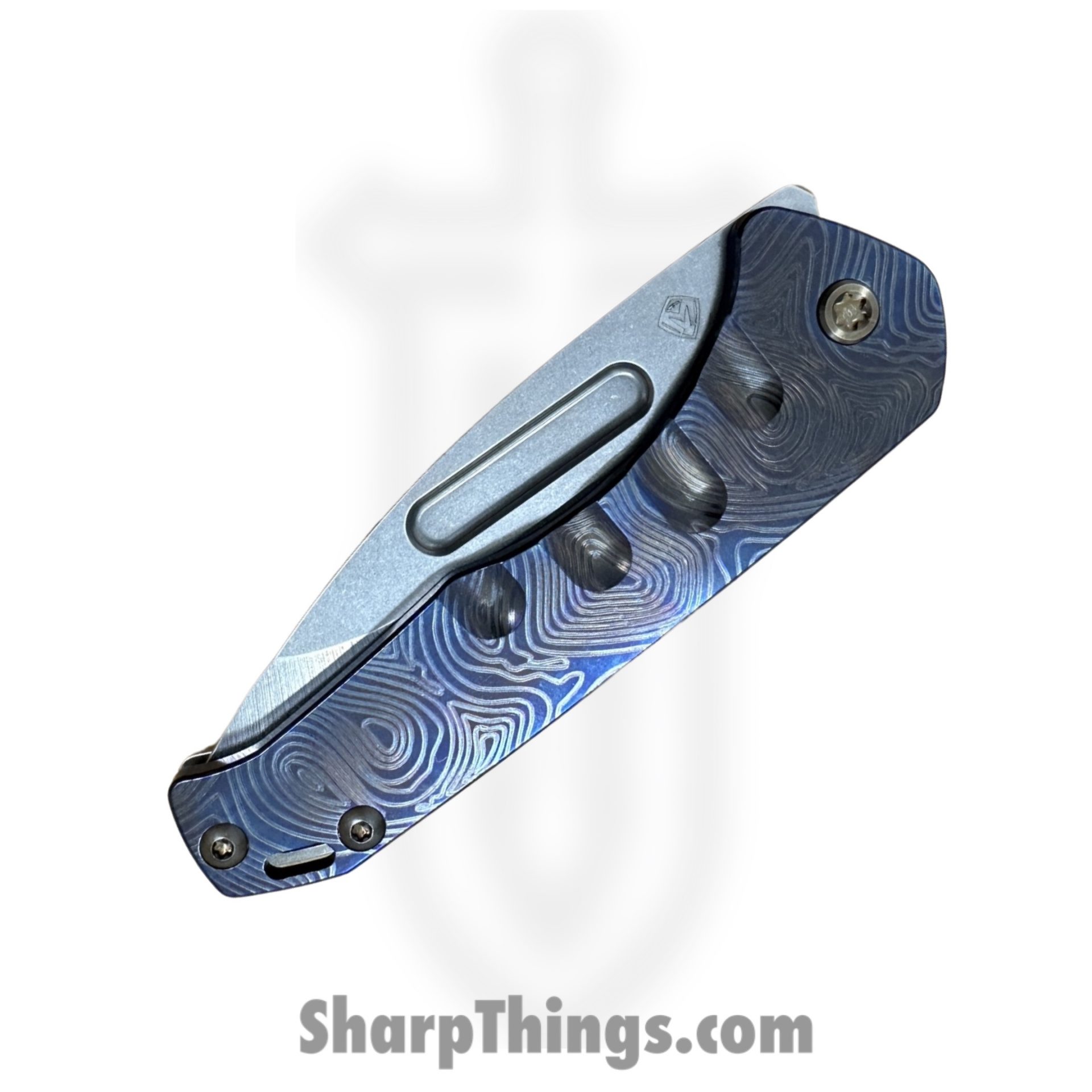 Medford Knife and Tool - MK2084TD-01TM-T1C1-Q4 - Praetorian Slim - Folding Knife - S45VN Tumbled Drop Point - Titanium - Tumbled Timascus - Image 3