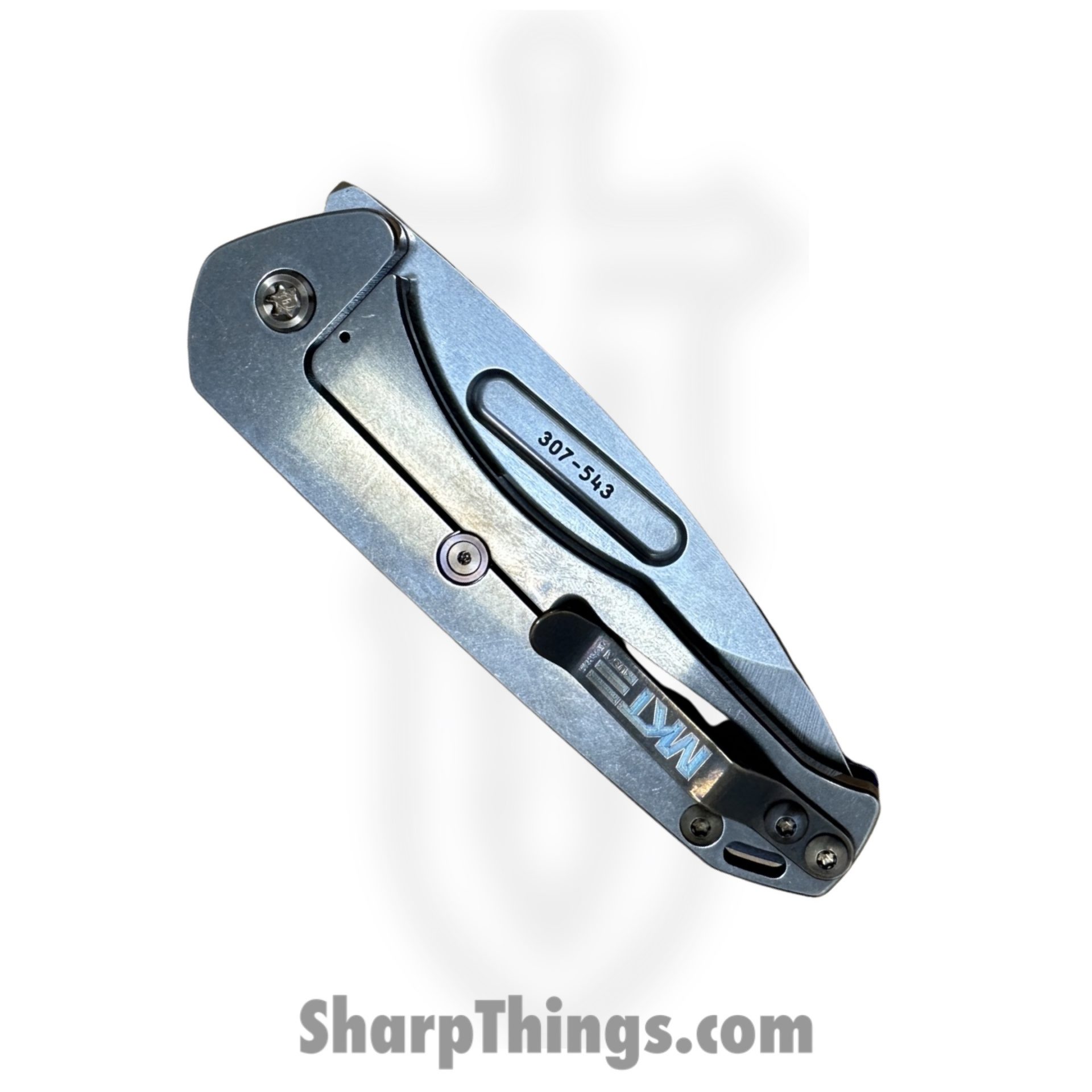 Medford Knife and Tool - MK2084TD-01TM-T1C1-Q4 - Praetorian Slim - Folding Knife - S45VN Tumbled Drop Point - Titanium - Tumbled Timascus - Image 4