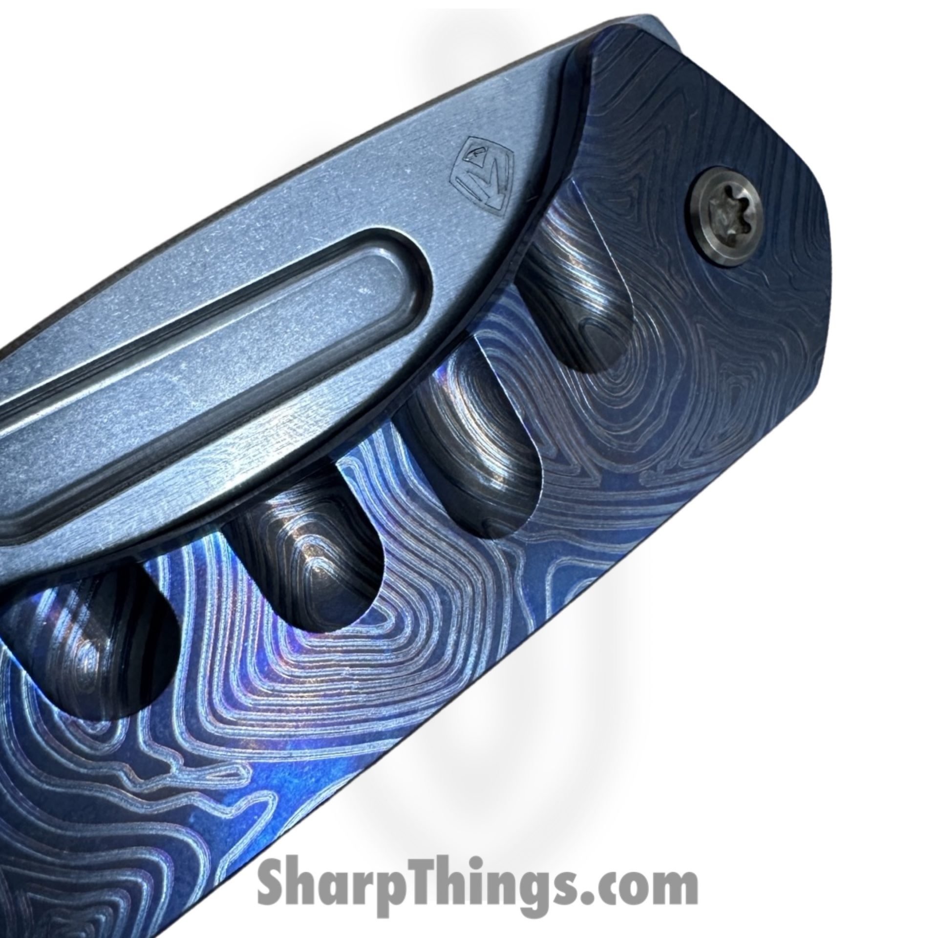 Medford Knife and Tool - MK2084TD-01TM-T1C1-Q4 - Praetorian Slim - Folding Knife - S45VN Tumbled Drop Point - Titanium - Tumbled Timascus - Image 5