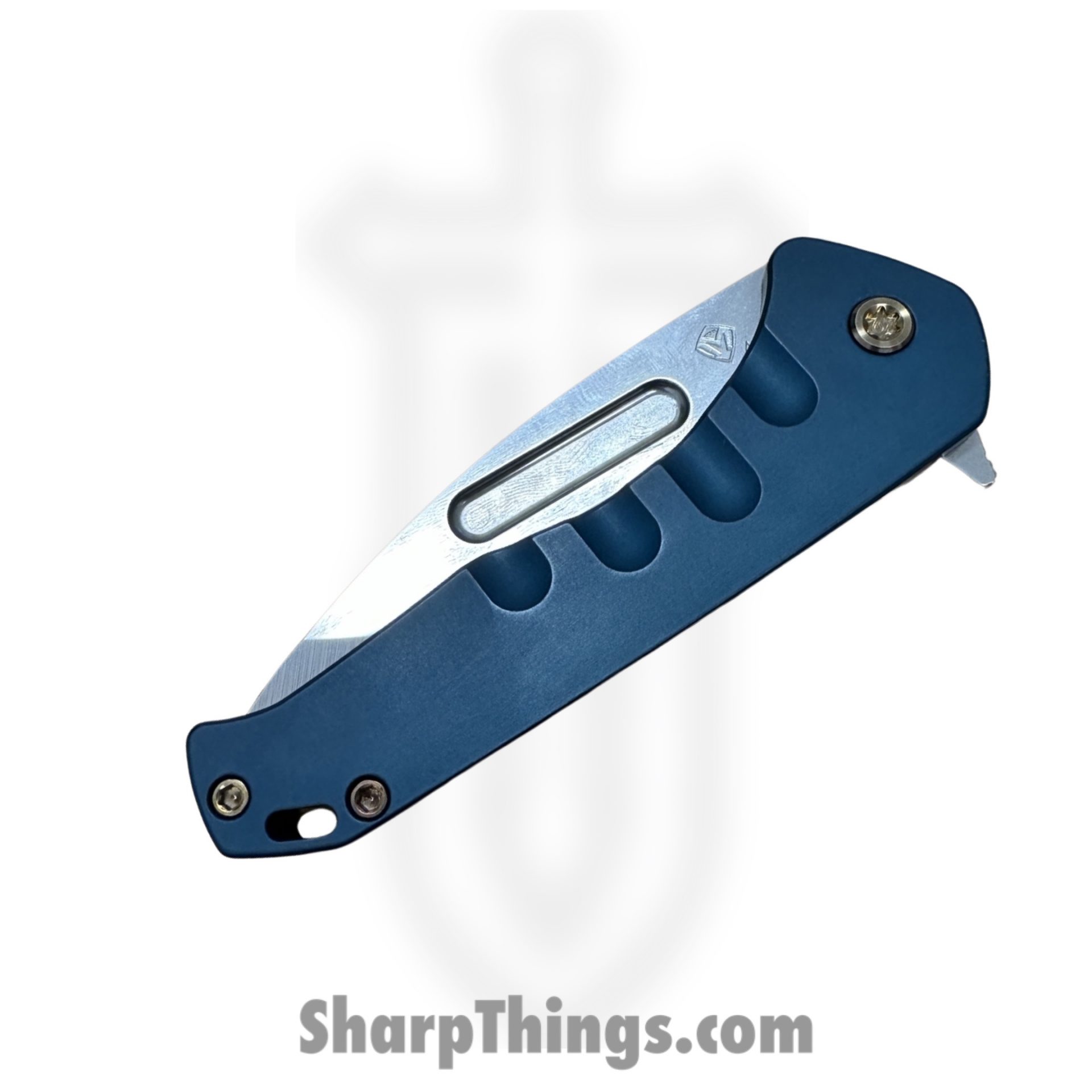 Medford Knife and Tool - MKFF2064TT-44TM-T1C1-Q4 - Swift FL Flipper - Folding Knife - S45VN Tumbled Tanto - Titanium - Blue - Image 3