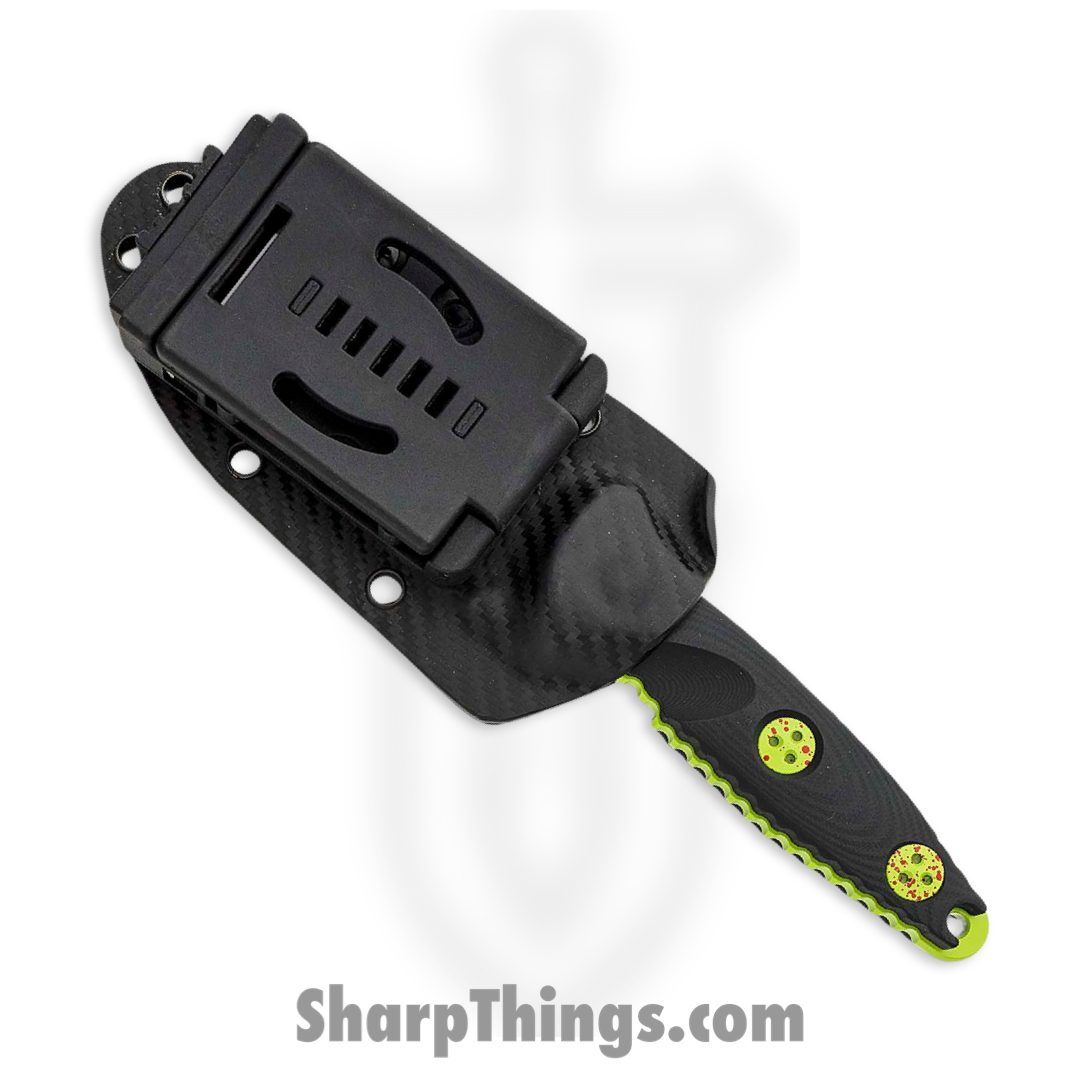 Microtech - 114M-1Z - Socom Alpha Mini - Fixed Blade Knife - Zombie Green Tanto - G 10 - Black Green - Image 4