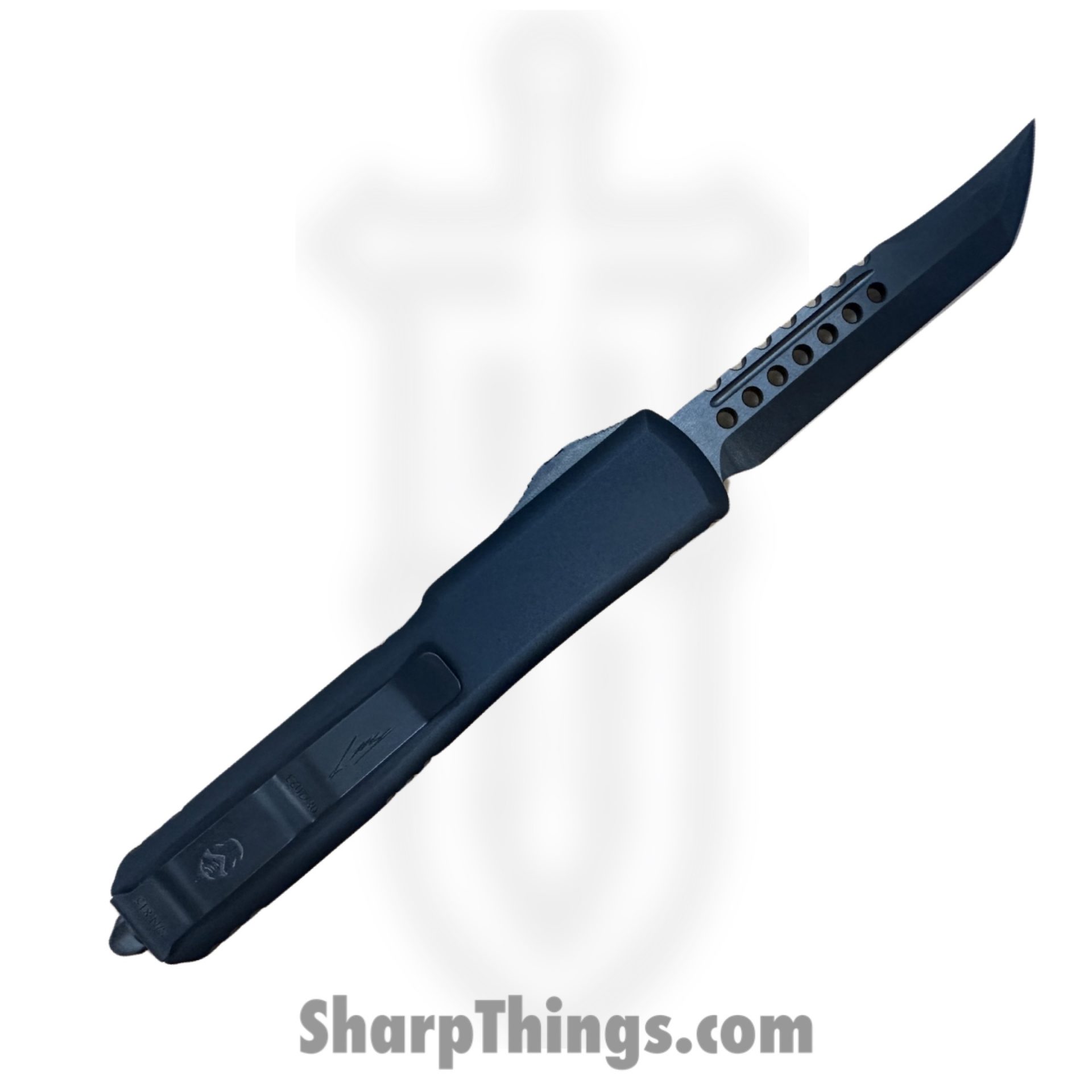 Microtech - 119-1DLCTCFSH - UT Hellhound Shadow - OTF Auto - DLC Hellhound - Aluminum Carbon Fiber Top - Black - Image 2