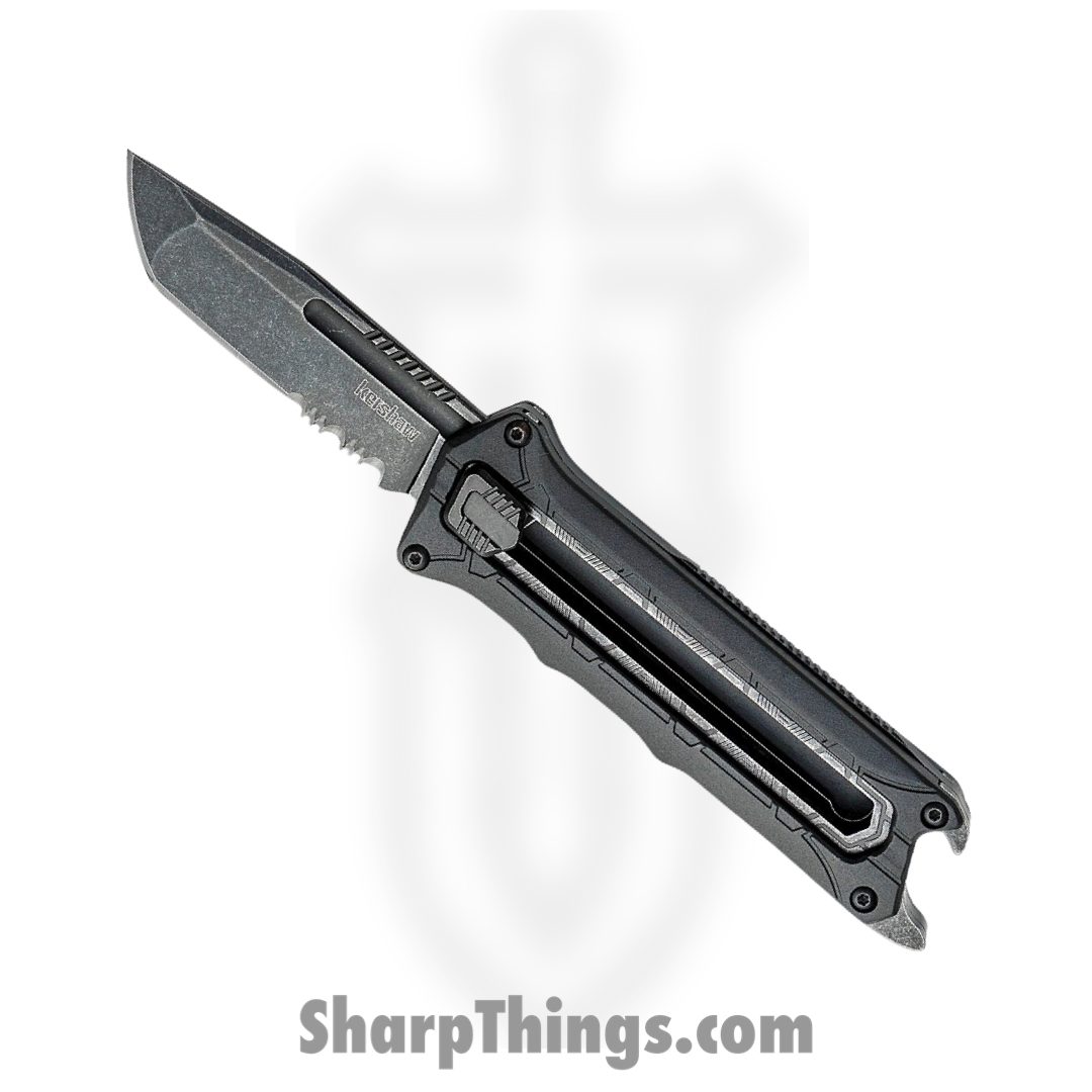Kershaw - 1195 - Interstellar - OTF Manual - 8Cr13MoV Black-oxide BlackWash™ coated Tanto - Glass Filled Nylon - Black