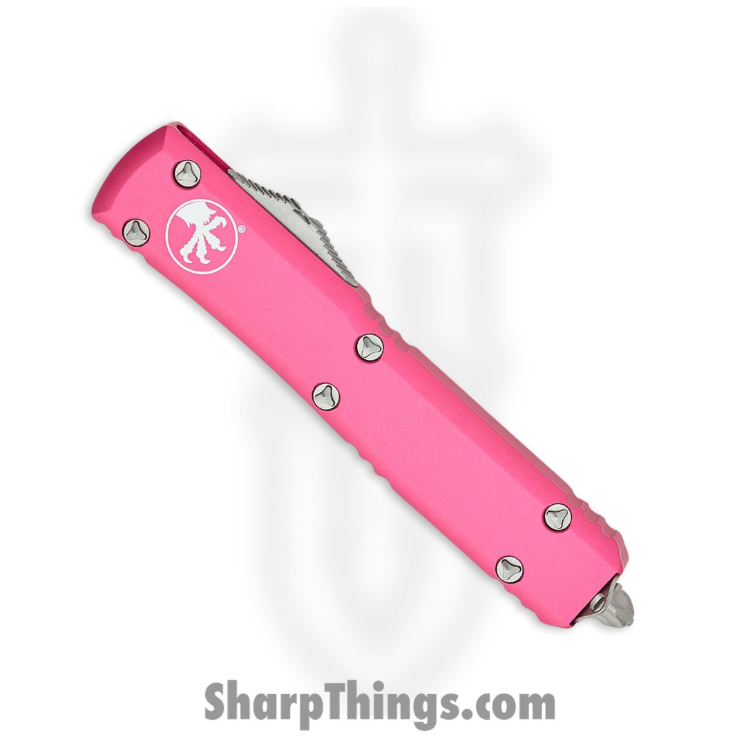 Microtech - 122-11PK - Ultratech - OTF Auto - Stonewash Dagger - 6061 T6 Aluminum - Pink - Image 3