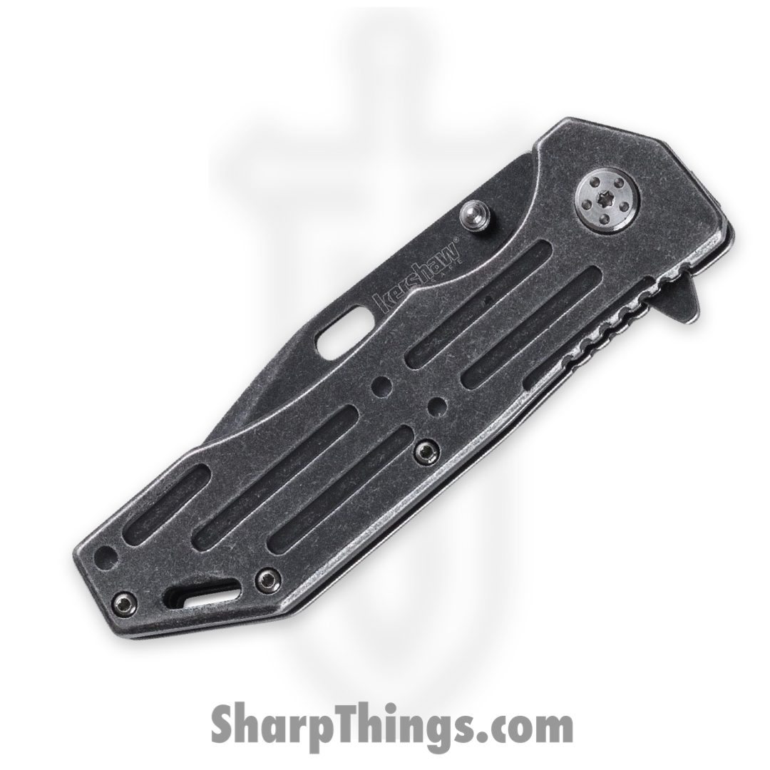 Kershaw - 1302BW - Lifter - Folding Knife - 4Cr14 BlackWash™ American Tanto with Recurve - Stainless Steel - BlackWash™ - Image 2