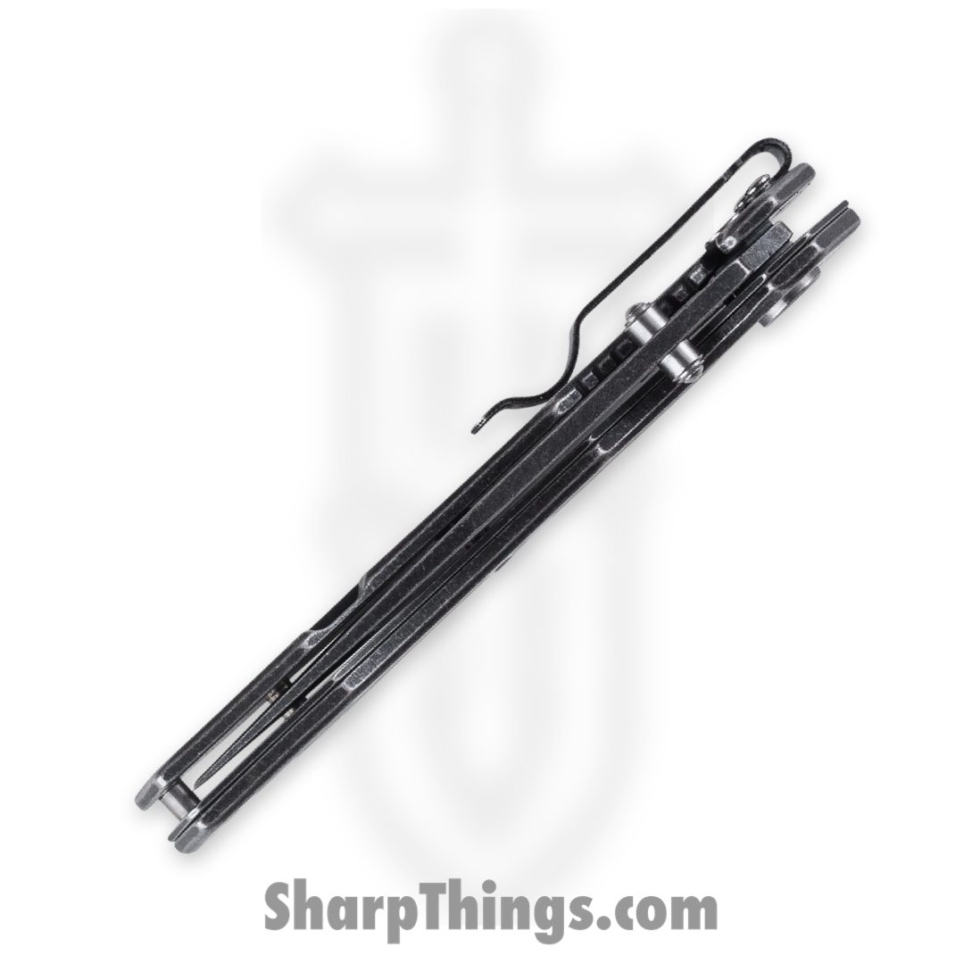 Kershaw - 1302BW - Lifter - Folding Knife - 4Cr14 BlackWash™ American Tanto with Recurve - Stainless Steel - BlackWash™ - Image 4