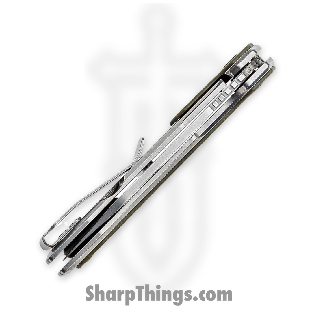 Kershaw - 1369 - Salvage - Folding Knife - 8Cr13MoV Stonewash Reverse Tanto - Stainless Steel Glass Filled Nylon Overlay - Silver Olive - Image 4