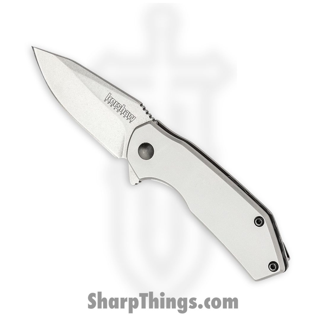 Kershaw - 1375 - Valve - Folding Knife - 4Cr14 Stonewash Drop Point - Bead Blasted Stainless Steel - Silver