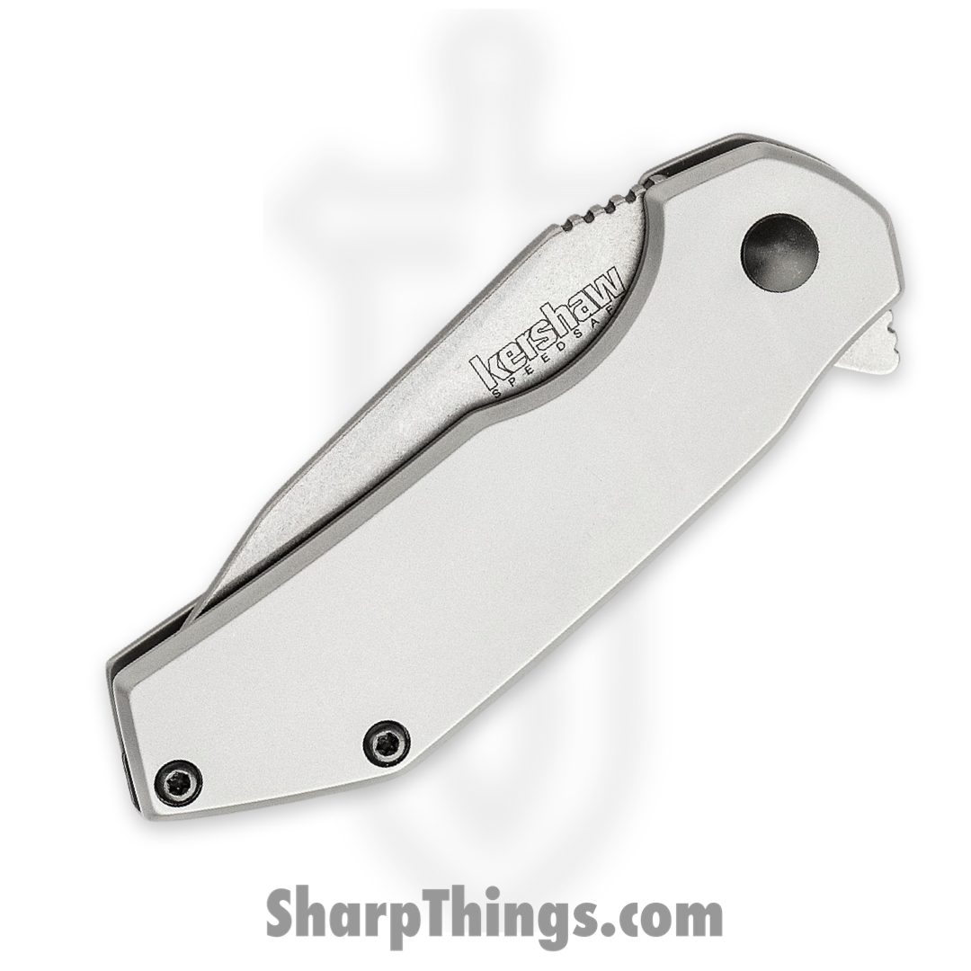 Kershaw - 1375 - Valve - Folding Knife - 4Cr14 Stonewash Drop Point - Bead Blasted Stainless Steel - Silver - Image 2