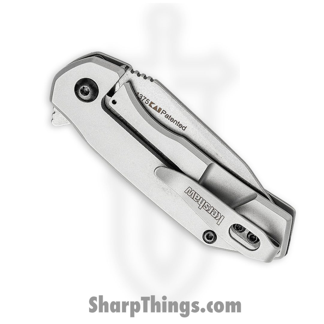 Kershaw - 1375 - Valve - Folding Knife - 4Cr14 Stonewash Drop Point - Bead Blasted Stainless Steel - Silver - Image 3