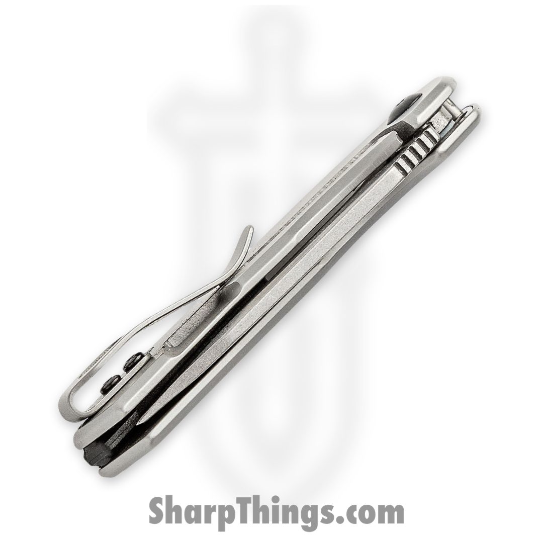 Kershaw - 1375 - Valve - Folding Knife - 4Cr14 Stonewash Drop Point - Bead Blasted Stainless Steel - Silver - Image 4