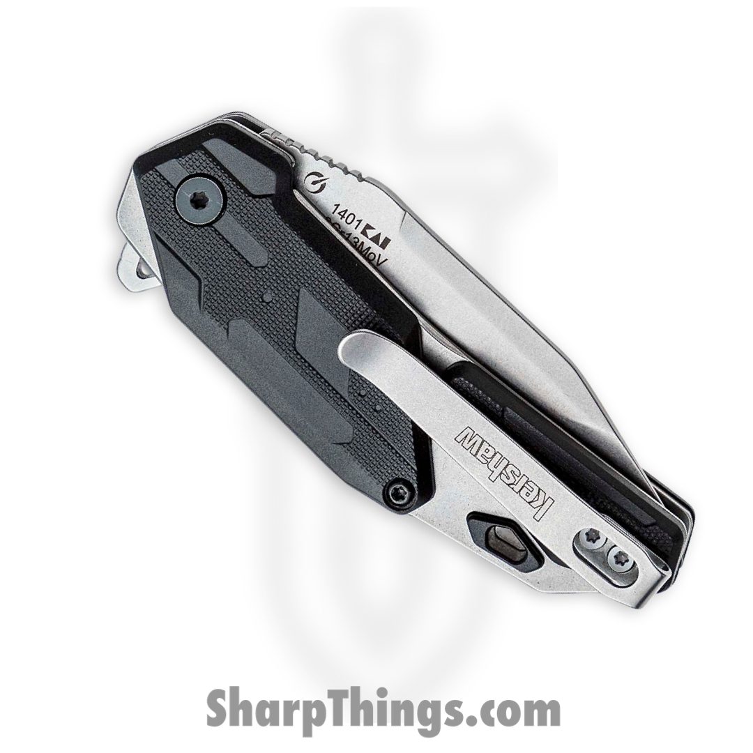 Kershaw - 1401 - Jetpack - Folding Knife - 8Cr13MoV Stonewash American Tanto - Stainless Steel Glass Filled Nylon Overlay - Silver Black - Image 3