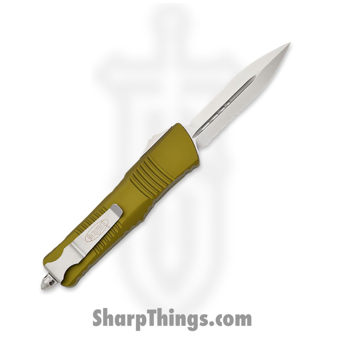 Microtech - 142-11OD - Combat Troodon - OTF Auto - Stonewash Dagger Partially Serrated - 6061 T6 Aluminum - OD Green - Image 2