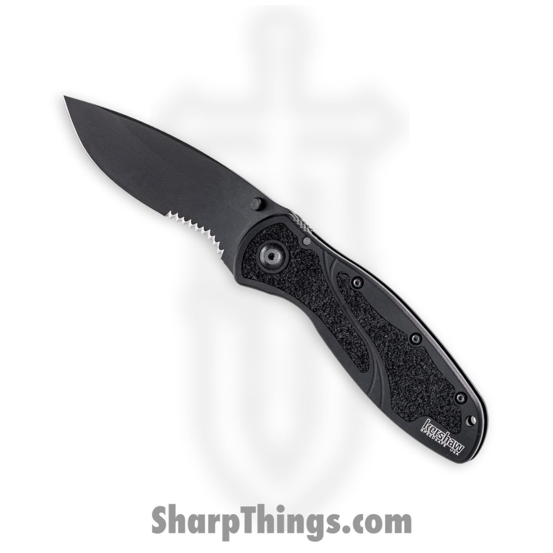 Kershaw - KS1670BLKST - Blur - Folding Knife - 440A SS Coated Drop Point - 6061-T6 Aluminum Trac Tec Inserts - Black