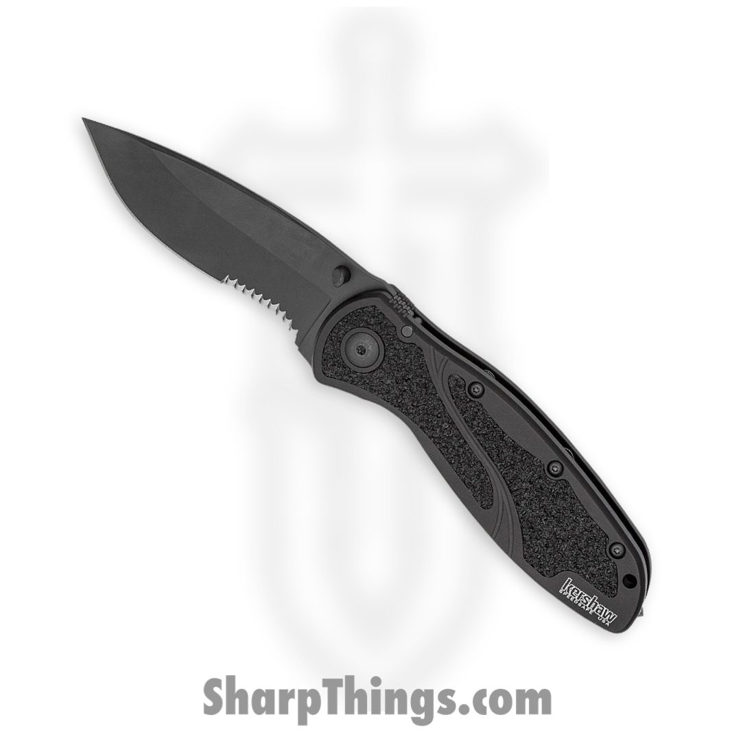 Kershaw - 1670GBBLKST - Blur - Folding Knife - 14C28N Cerakote Drop Point - 6061-T6 Aluminum Trac-Tec Inserts - Black