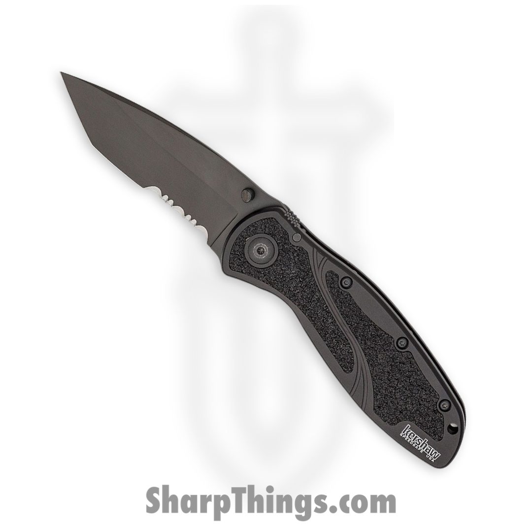 Kershaw - 1670TBLKST - Blur - Folding Knife - 14C28N Cerakote American Tanto - 6061 T6 Aluminum - Black