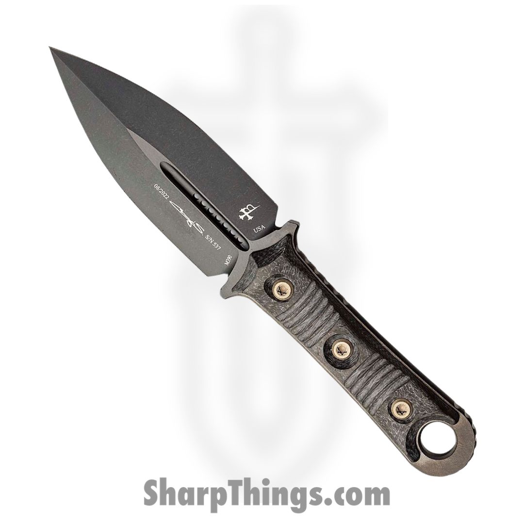 Microtech - 201-1DLCCFS - Signature Series SBD - Fixed Blade Knife - DLC Dagger - Milled Carbon Fiber - Black