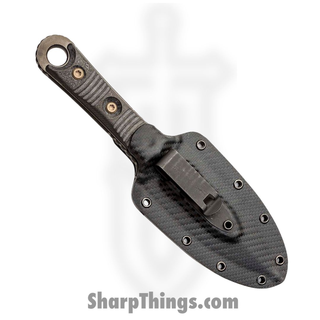Microtech - 201-1DLCCFS - Signature Series SBD - Fixed Blade Knife - DLC Dagger - Milled Carbon Fiber - Black - Image 4