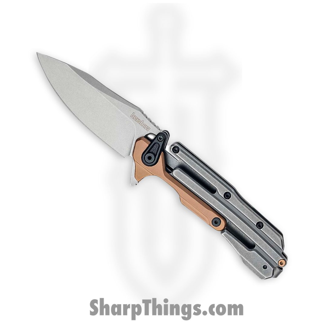 Kershaw - 2039 - Frontrunner - Folding Knife - D2 Stonewash Clip Point - G10 Stainless Steel - Gray Bronze