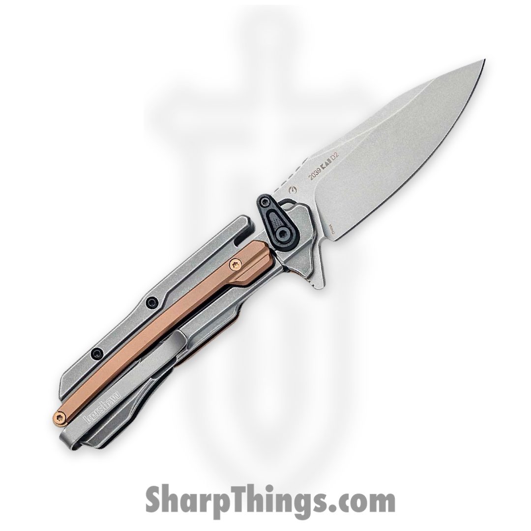 Kershaw - 2039 - Frontrunner - Folding Knife - D2 Stonewash Clip Point - G10 Stainless Steel - Gray Bronze - Image 2