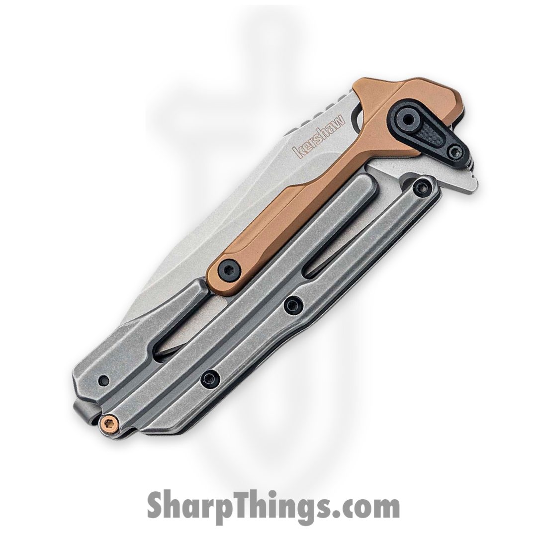 Kershaw - 2039 - Frontrunner - Folding Knife - D2 Stonewash Clip Point - G10 Stainless Steel - Gray Bronze - Image 3