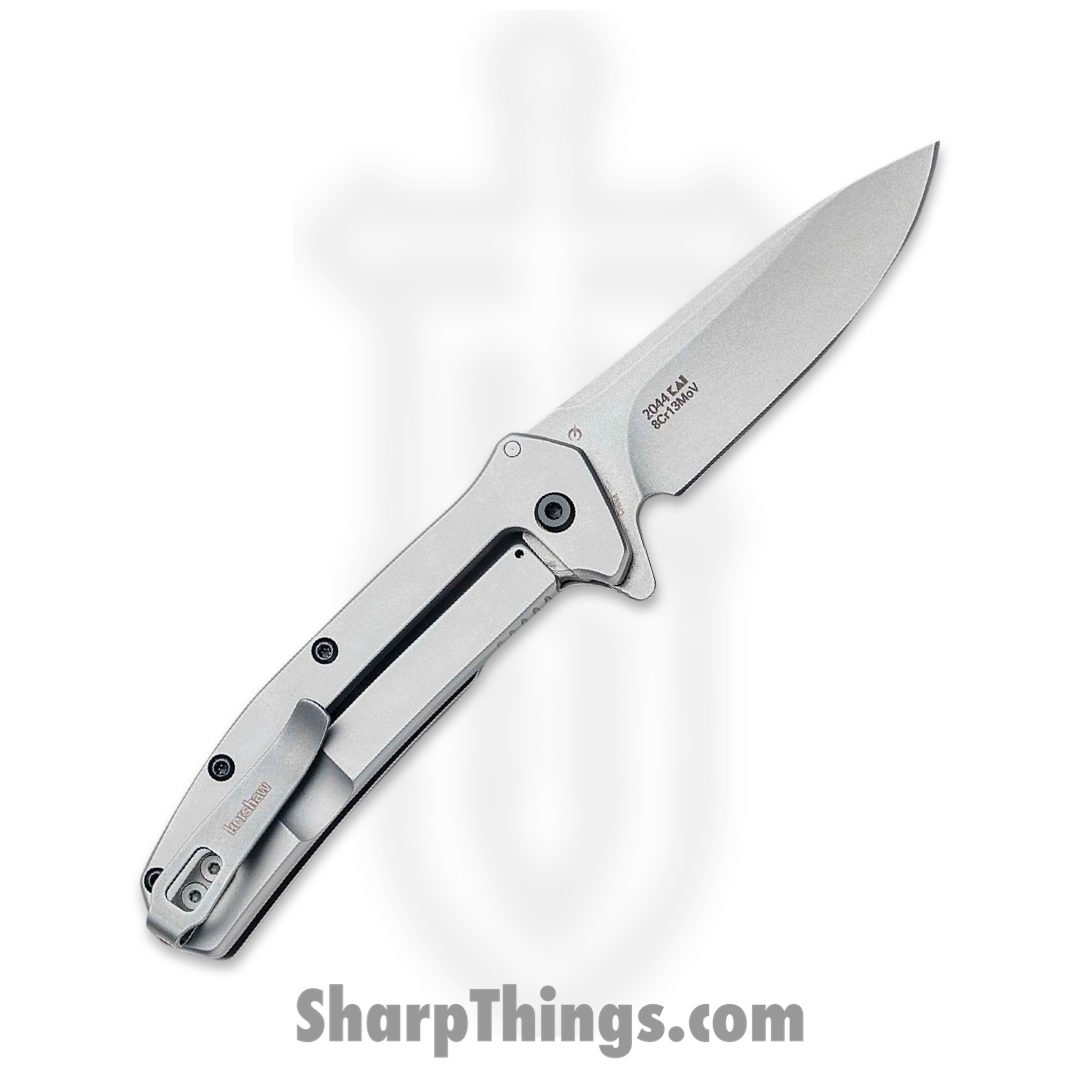 Kershaw - 2044 - Outcome - Folding Knife - 8Cr13MoV Stonewash Clip Point - Stainless Steel - Silver - Image 2