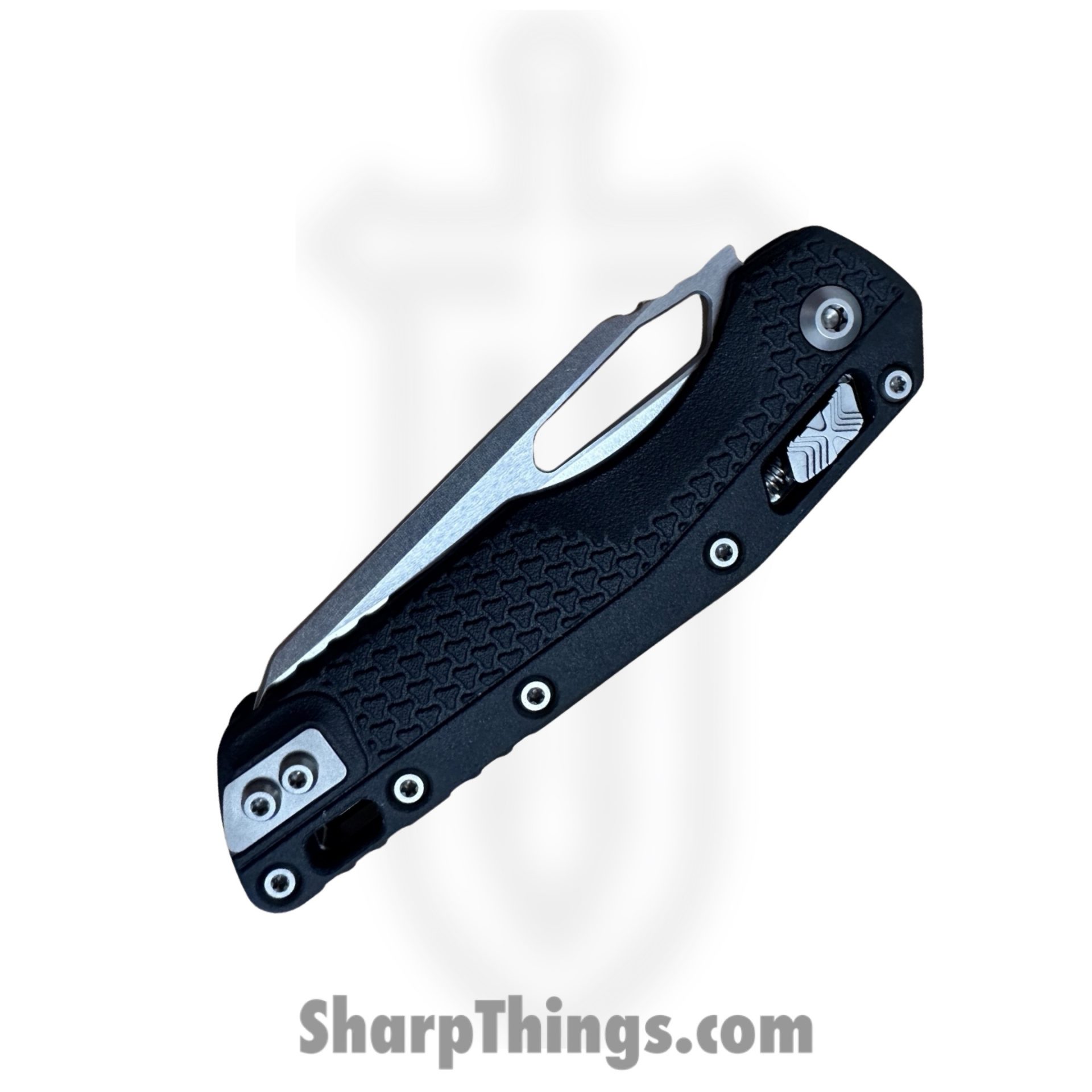 Microtech - 210T-12PMBK - MSI - Folding Knife - M390MK Stonewash Wharncliffe F/S - Injection Molded High Strength Polymer - Black - Image 3