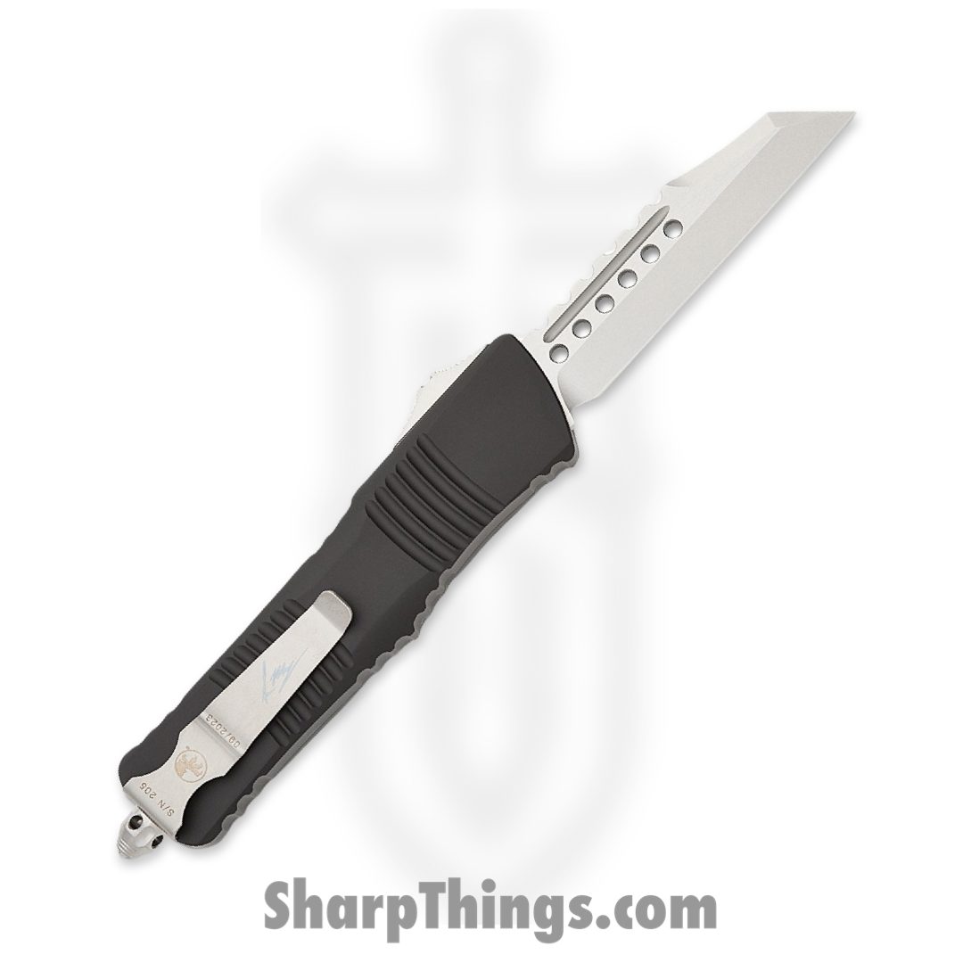 Microtech - 219W-10S - Combat Troodon - OTF Auto - Stonewash Wharncliffe - 6061 T6 Aluminum - Black - Image 2
