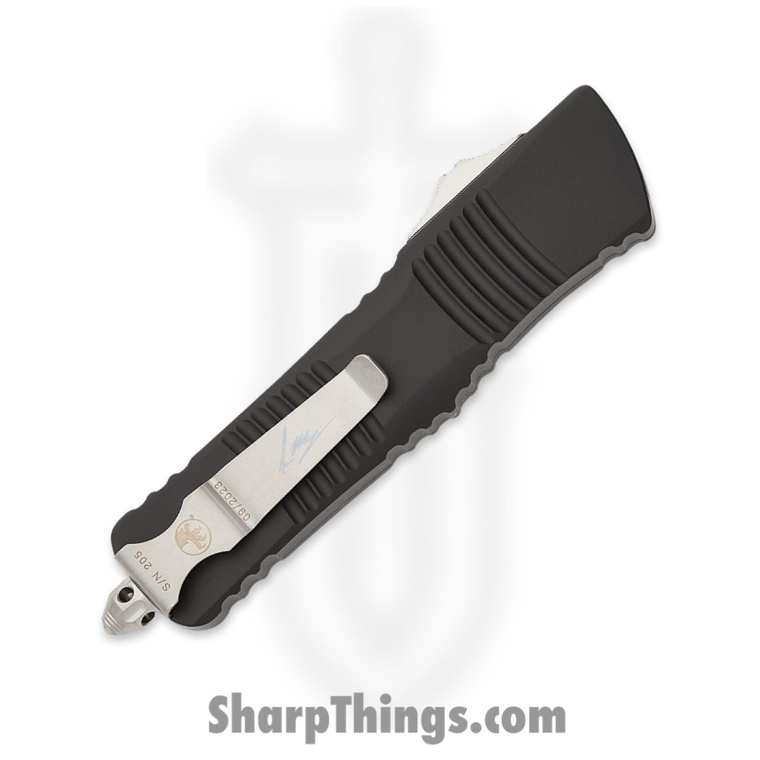 Microtech - 219W-10S - Combat Troodon - OTF Auto - Stonewash Wharncliffe - 6061 T6 Aluminum - Black - Image 4
