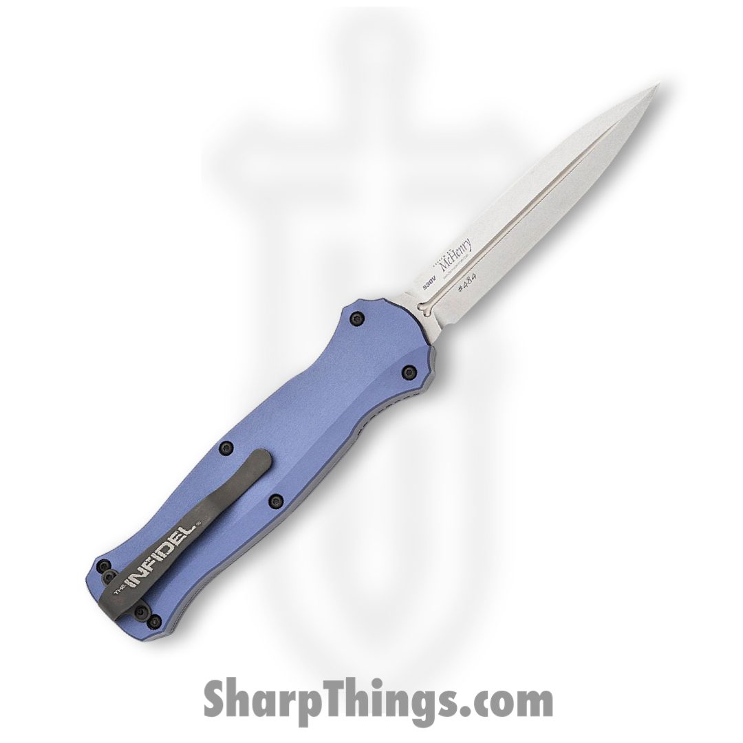 Benchmade - 3300-2301 - Infidel Limited Edition - OTF Auto - CPM S30V Stonewash Double Edge - 6061-T6 Aluminum - Crater Blue - Image 2