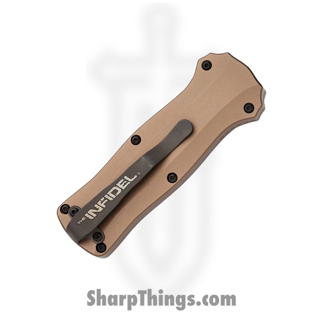Benchmade - 3350-2303 - Mini Infidel Limited Edition - OTF Auto - CPM S30V Stonewash Double Edge - 6061-T6 Aluminum - Flat Dark Earth - Image 4